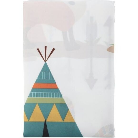 Woodland Animals Shower Curtain Fabric Hedgehog Fox Teepee Rabbit Arrows NEW - Picture 4 of 6